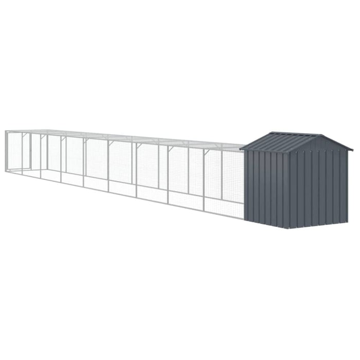 Chicken Cage With Run Anthracite 117x1017x123 Cm Galvanised