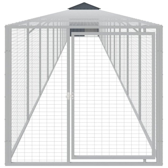 Chicken Cage With Run Anthracite 117x1221x123 Cm Galvanised