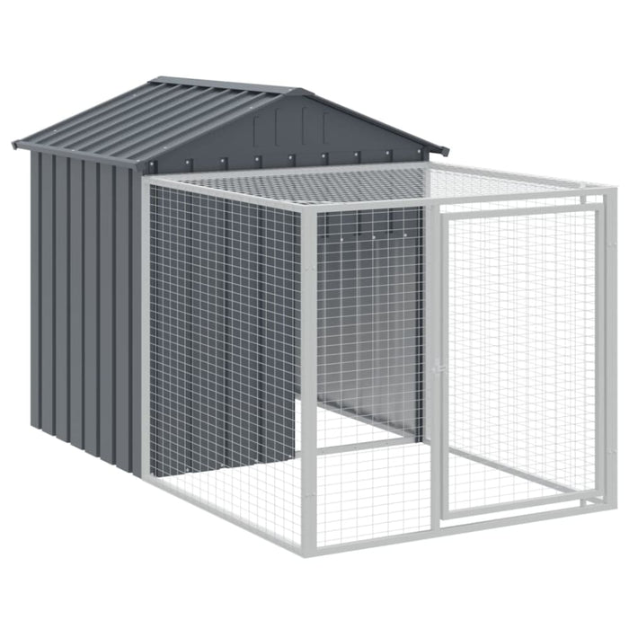 Chicken Cage With Run Anthracite 117x1221x123 Cm Galvanised