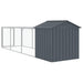 Chicken Cage With Run Anthracite 117x405x123 Cm Galvanised