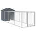 Chicken Cage With Run Anthracite 117x405x123 Cm Galvanised