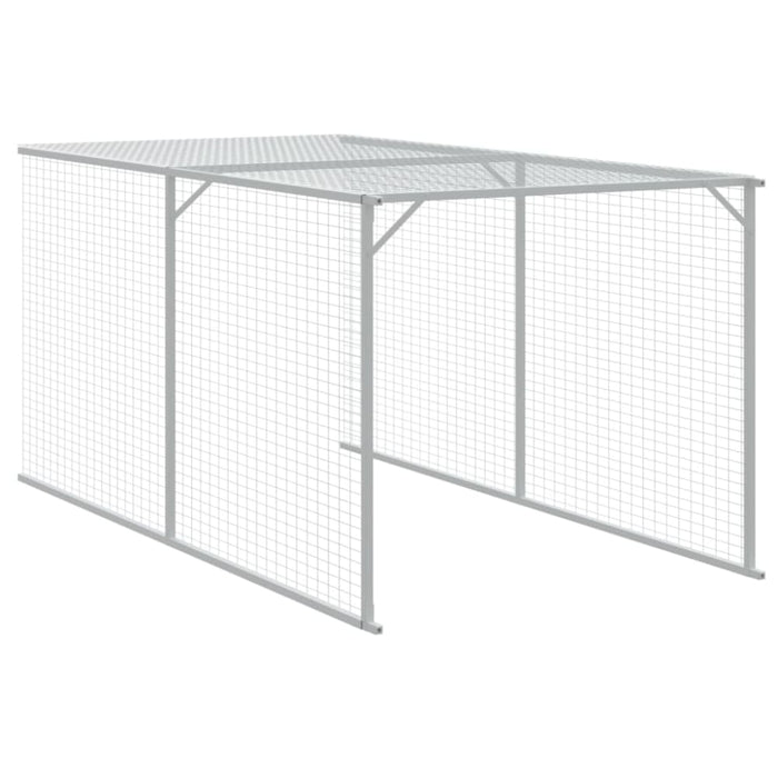 Chicken Cage With Run Anthracite 117x405x123 Cm Galvanised