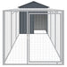 Chicken Cage With Run Anthracite 117x405x123 Cm Galvanised