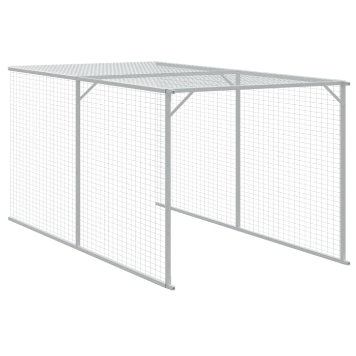Chicken Cage With Run Anthracite 117x609x123 Cm Galvanised