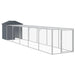 Chicken Cage With Run Anthracite 117x609x123 Cm Galvanised