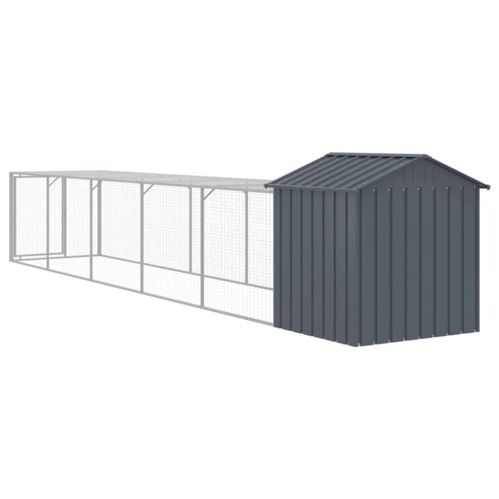 Chicken Cage With Run Anthracite 117x609x123 Cm Galvanised