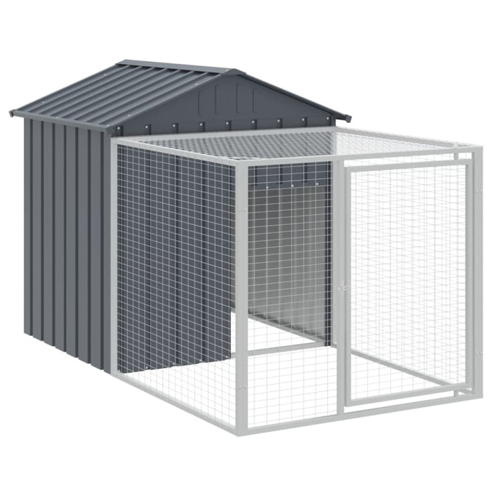 Chicken Cage With Run Anthracite 117x609x123 Cm Galvanised