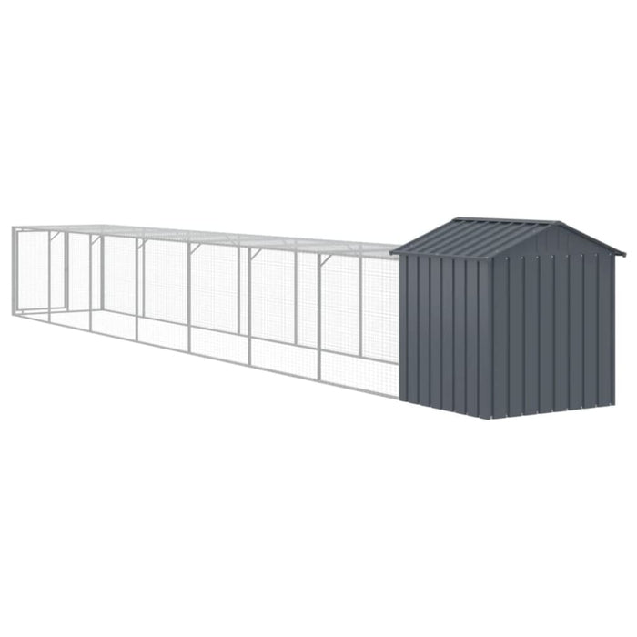 Chicken Cage With Run Anthracite 117x813x123 Cm Galvanised