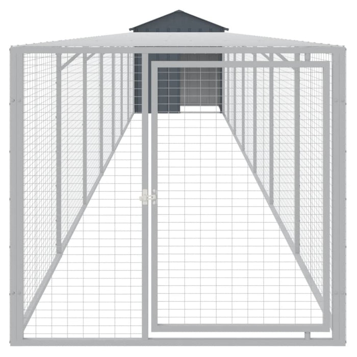 Chicken Cage With Run Anthracite 117x813x123 Cm Galvanised