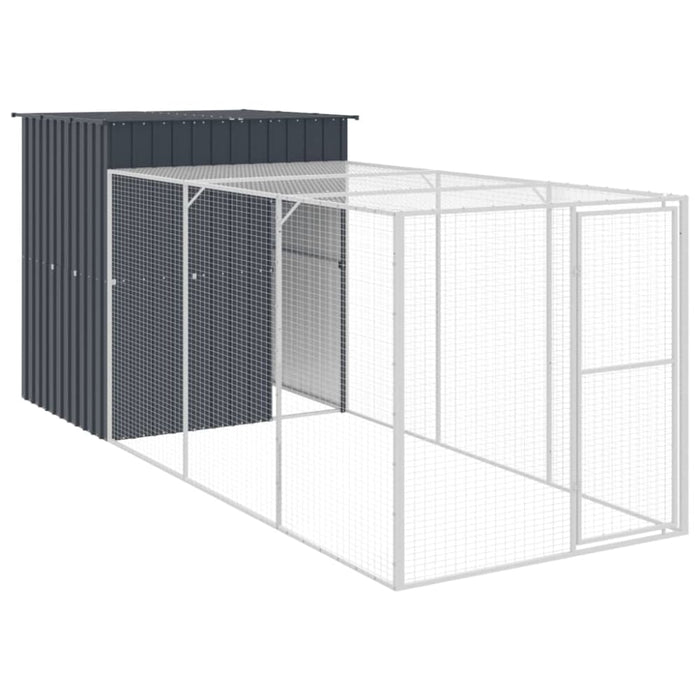 Chicken Cage With Run Anthracite 165x455x181 Cm Galvanised