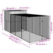 Chicken Cage With Run Anthracite 165x455x181 Cm Galvanised