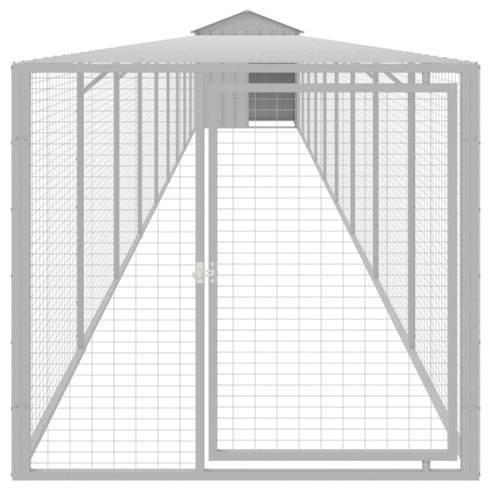 Chicken Cage With Run Light Grey 117x1017x123 Cm Galvanised