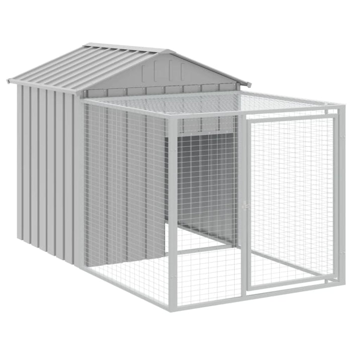 Chicken Cage With Run Light Grey 117x1221x123 Cm Galvanised