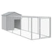 Chicken Cage With Run Light Grey 117x405x123 Cm Galvanised
