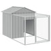 Chicken Cage With Run Light Grey 117x405x123 Cm Galvanised