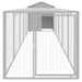 Chicken Cage With Run Light Grey 117x609x123 Cm Galvanised