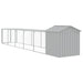 Chicken Cage With Run Light Grey 117x609x123 Cm Galvanised