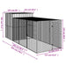 Chicken Cage With Run Light Grey 165x455x181 Cm Galvanised