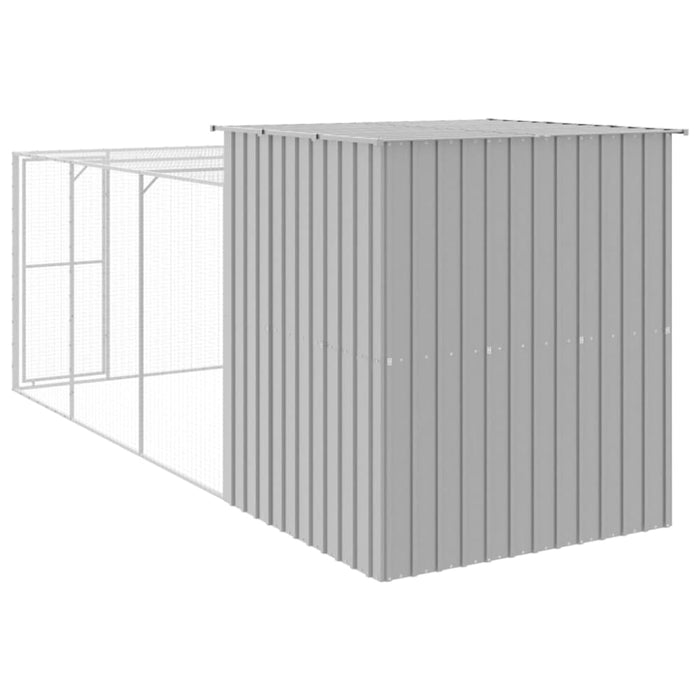 Chicken Cage With Run Light Grey 165x455x181 Cm Galvanised
