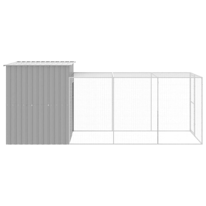 Chicken Cage With Run Light Grey 165x455x181 Cm Galvanised