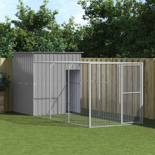 Chicken Cage With Run Light Grey 165x455x181 Cm Galvanised