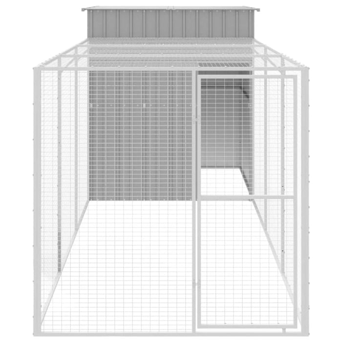 Chicken Cage With Run Light Grey 165x455x181 Cm Galvanised