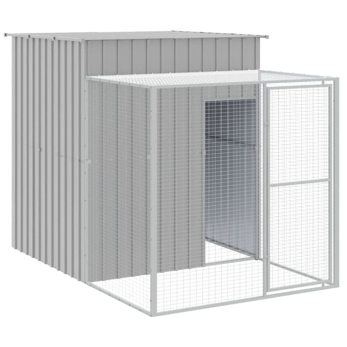 Chicken Cage With Run Light Grey 165x659x181 Cm Galvanised
