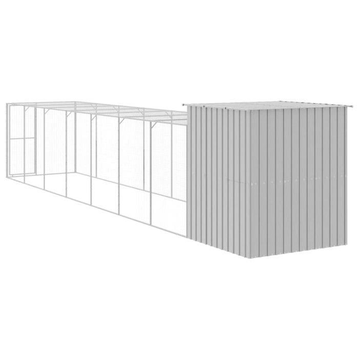Chicken Cage With Run Light Grey 165x863x181 Cm Galvanised