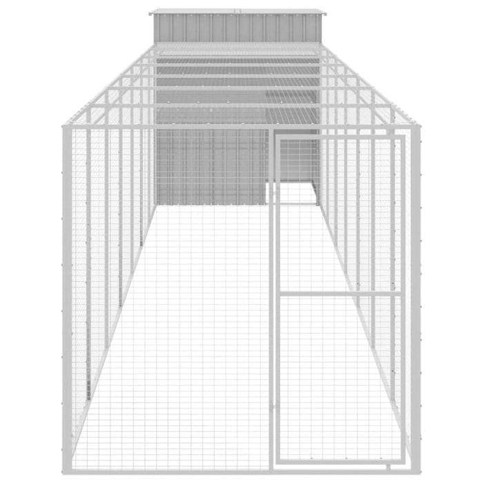Chicken Cage With Run Light Grey 165x863x181 Cm Galvanised