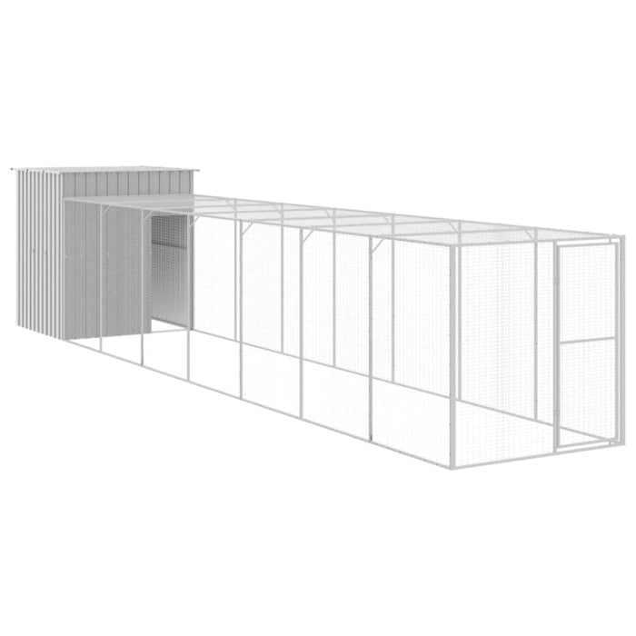 Chicken Cage With Run Light Grey 165x863x181 Cm Galvanised