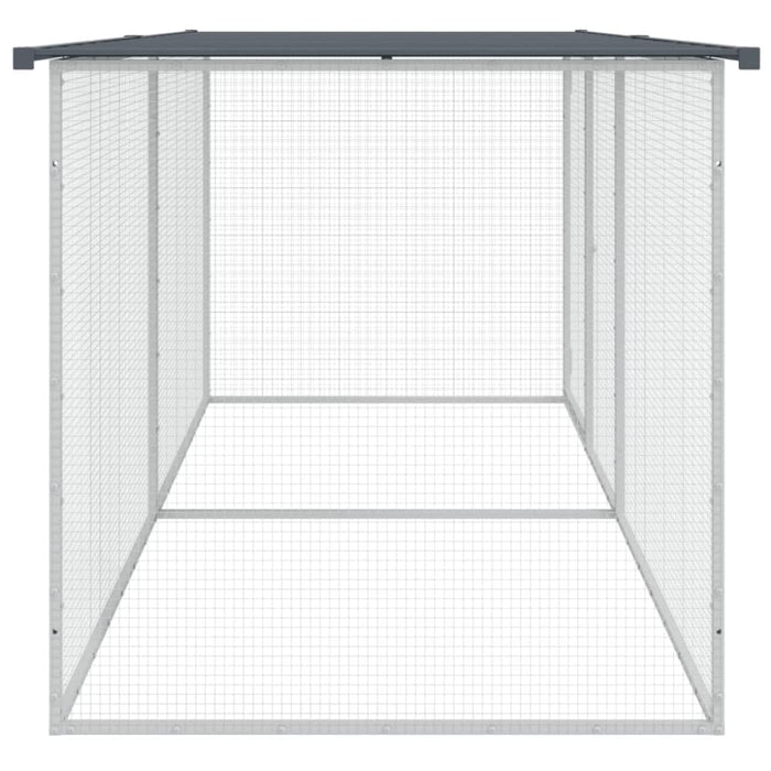 Chicken Cage with Roof Anthracite 203x98x90 Cm Galvanised
