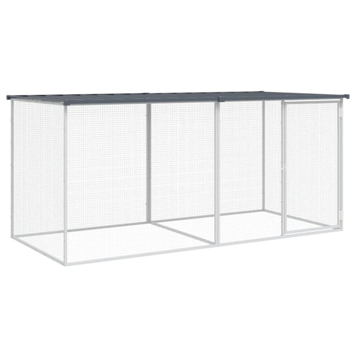 Chicken Cage with Roof Anthracite 203x98x90 Cm Galvanised