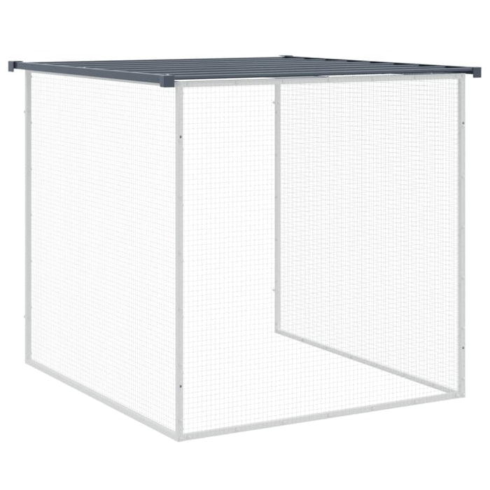 Chicken Cage with Roof Anthracite 203x98x90 Cm Galvanised