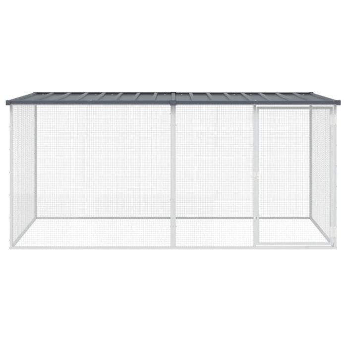 Chicken Cage with Roof Anthracite 203x98x90 Cm Galvanised
