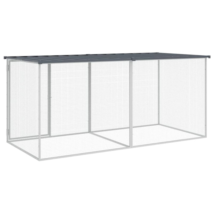 Chicken Cage with Roof Anthracite 203x98x90 Cm Galvanised