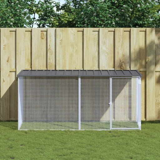 Chicken Cage with Roof Anthracite 203x98x90 Cm Galvanised