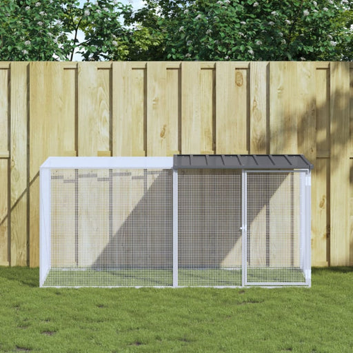 Chicken Cage with Roof Anthracite 203x98x90 Cm Galvanised