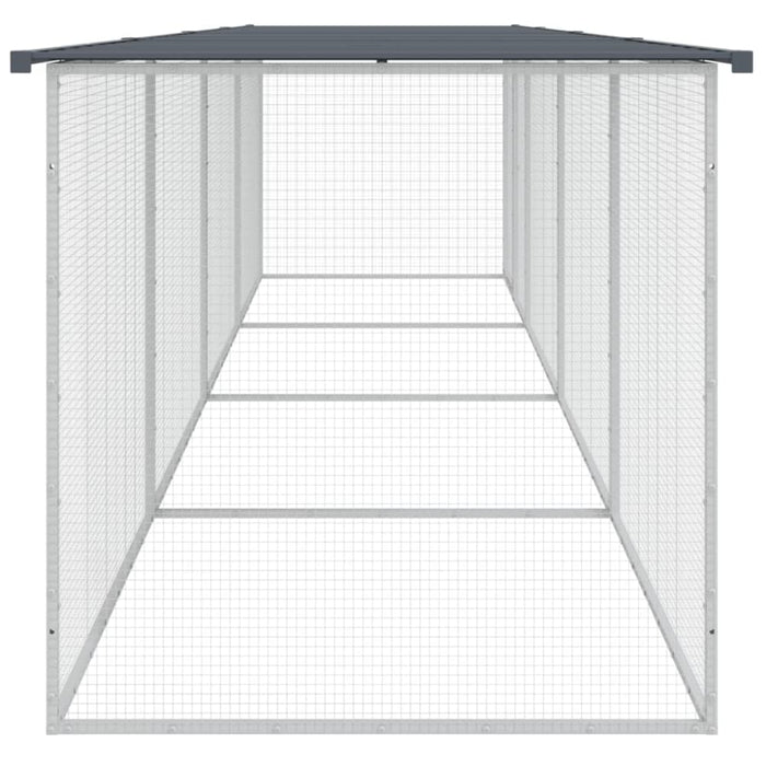 Chicken Cage with Roof Anthracite 403x98x90 Cm Galvanised