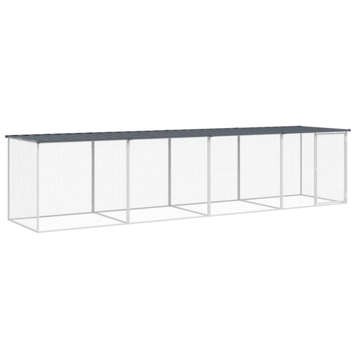 Chicken Cage with Roof Anthracite 403x98x90 Cm Galvanised