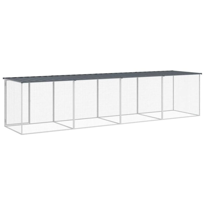 Chicken Cage with Roof Anthracite 403x98x90 Cm Galvanised