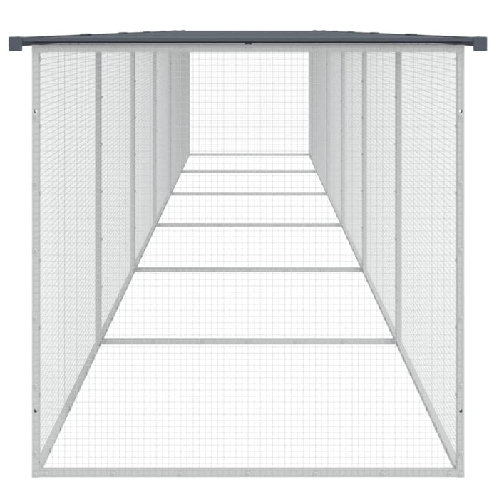 Chicken Cage with Roof Anthracite 603x98x90 Cm Galvanised