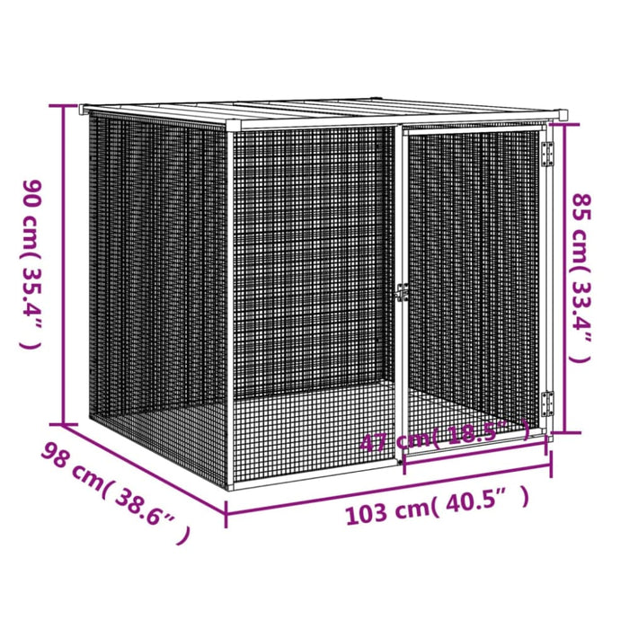 Chicken Cage with Roof Light Grey 103x98x90 Cm Galvanised