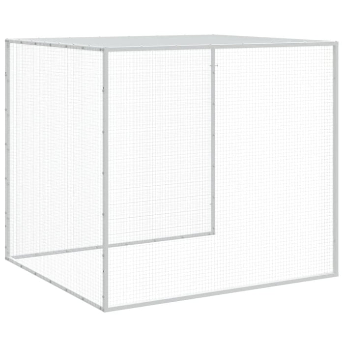 Chicken Cage with Roof Light Grey 203x98x90 Cm Galvanised
