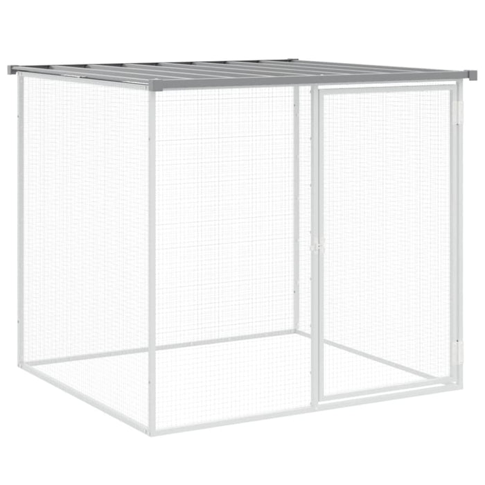 Chicken Cage with Roof Light Grey 203x98x90 Cm Galvanised