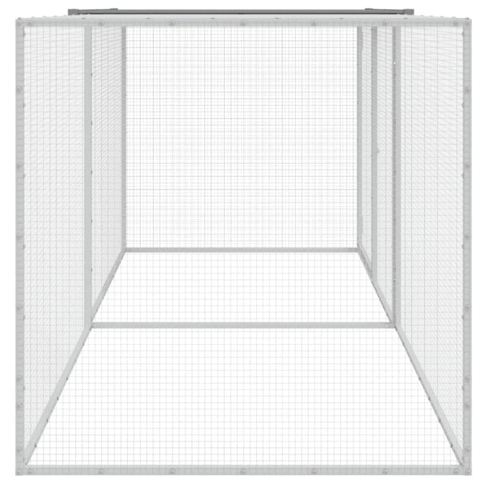 Chicken Cage with Roof Light Grey 203x98x90 Cm Galvanised