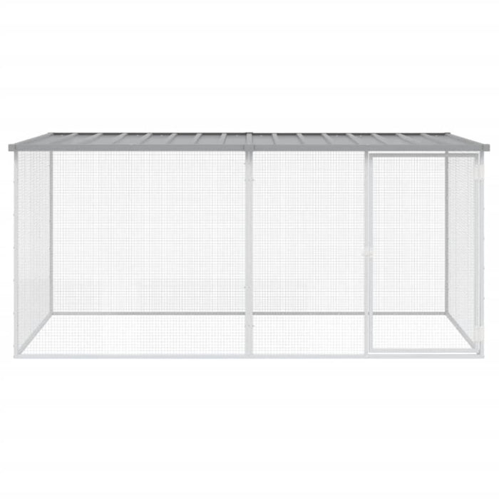 Chicken Cage with Roof Light Grey 203x98x90 Cm Galvanised