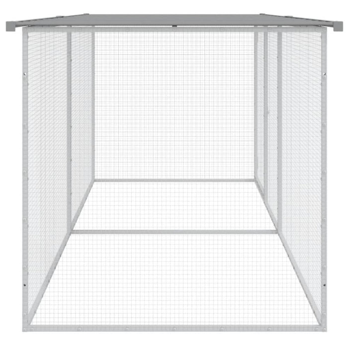 Chicken Cage with Roof Light Grey 203x98x90 Cm Galvanised