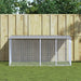 Chicken Cage with Roof Light Grey 203x98x90 Cm Galvanised