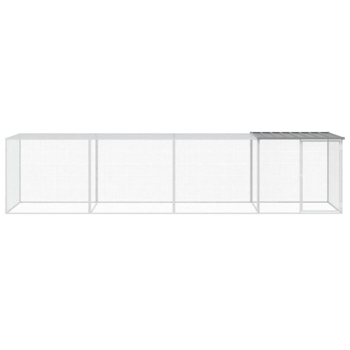 Chicken Cage with Roof Light Grey 403x98x90 Cm Galvanised