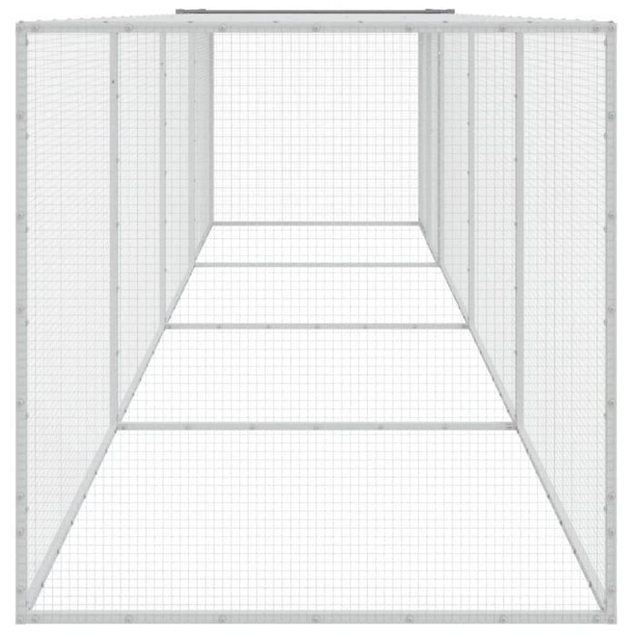 Chicken Cage with Roof Light Grey 403x98x90 Cm Galvanised